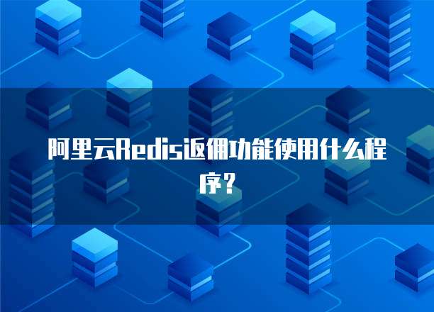 阿里云Redis返佣功能使用什么程序？