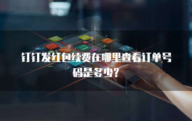 钉钉发红包续费在哪里查看订单号码是多少?