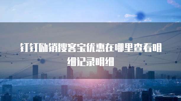 钉钉励销搜客宝优惠在哪里查看明细记录明细