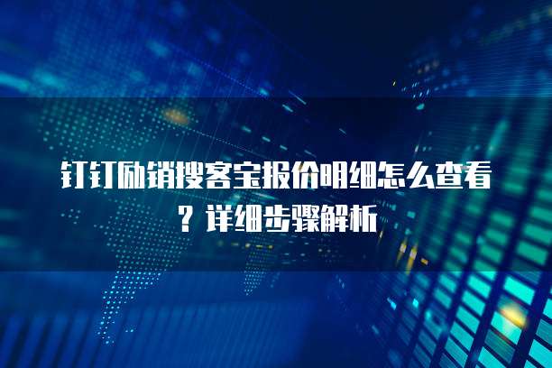 钉钉励销搜客宝报价明细怎么查看?详细步骤解析