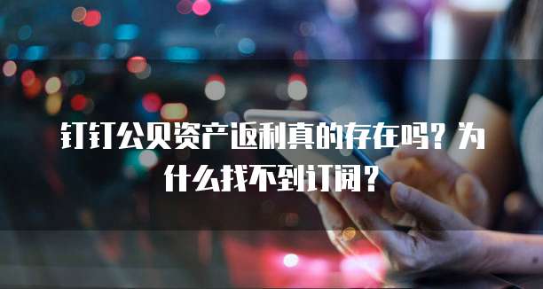 钉钉公贝资产返利真的存在吗?为什么找不到订阅?