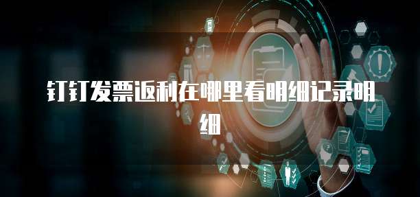 钉钉发票返利在哪里看明细记录明细