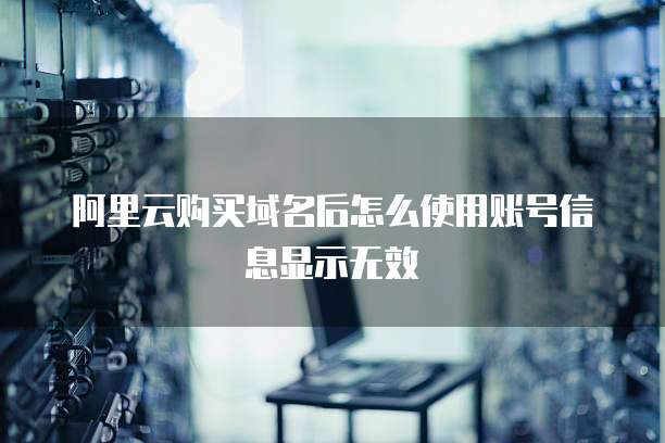 阿里云购买域名后怎么使用账号信息显示无效