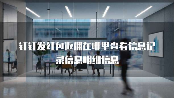 钉钉发红包返佣在哪里查看信息记录信息明细信息