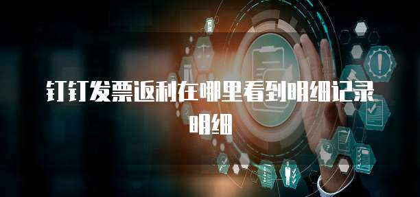钉钉发票返利在哪里看到明细记录明细