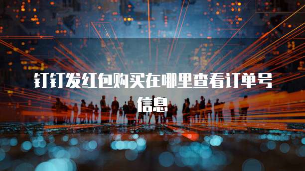 钉钉发红包购买在哪里查看订单号信息