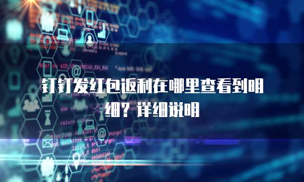 钉钉发红包返利在哪里查看到明细?详细说明
