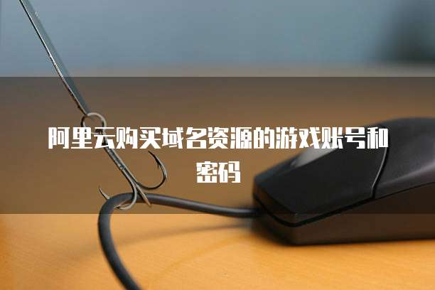 阿里云购买域名资源的游戏账号和密码