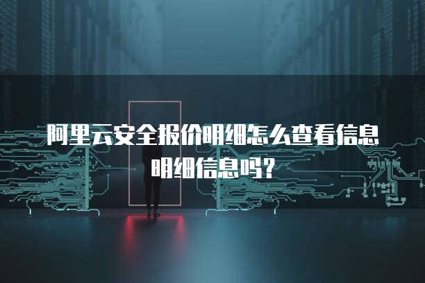 阿里云安全报价明细怎么查看信息明细信息吗?