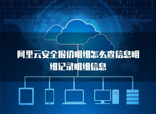 阿里云安全报价明细怎么查信息明细记录明细信息
