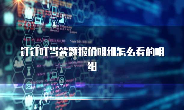 钉钉叮当答题报价明细怎么看的明细