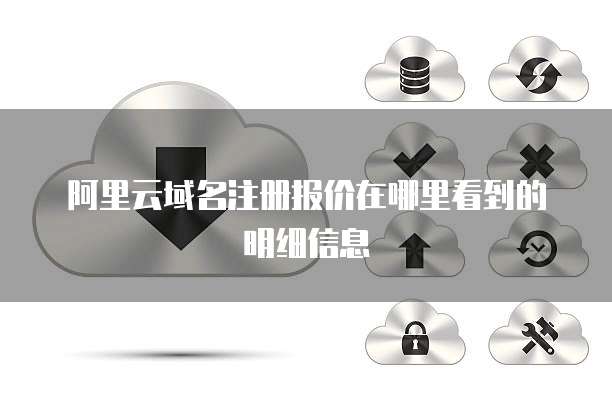 阿里云域名注册报价在哪里看到的明细信息