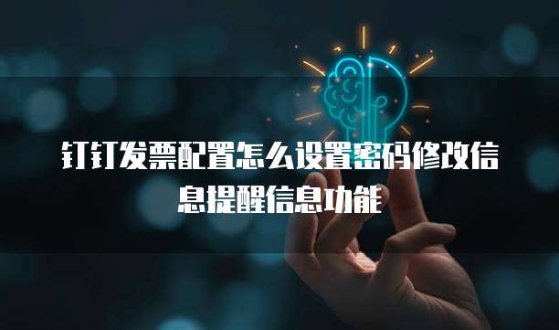 钉钉发票配置怎么设置密码修改信息提醒信息功能