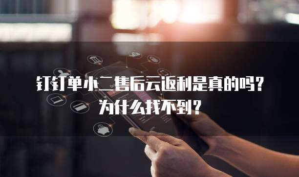 钉钉单小二售后云返利是真的吗?为什么找不到?