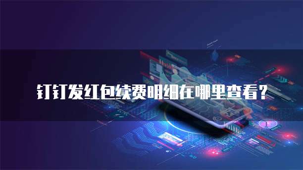 钉钉发红包续费明细在哪里查看?