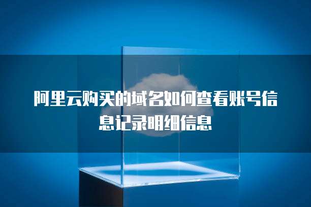 阿里云购买的域名如何查看账号信息记录明细信息
