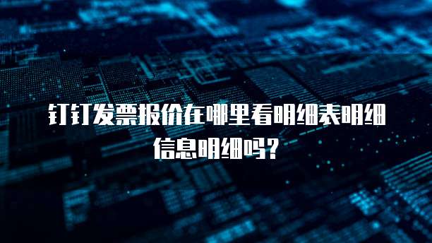 钉钉发票报价在哪里看明细表明细信息明细吗?
