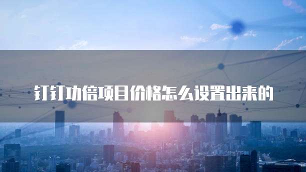 钉钉功倍项目价格怎么设置出来的