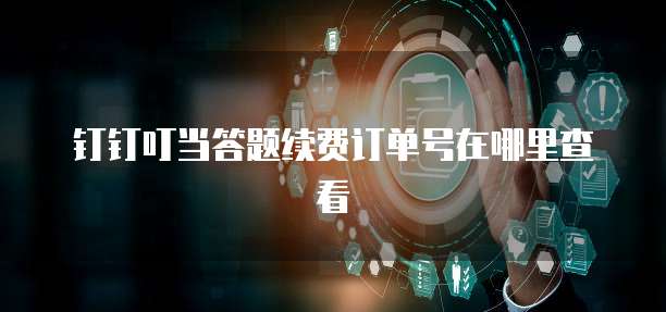钉钉叮当答题续费订单号在哪里查看