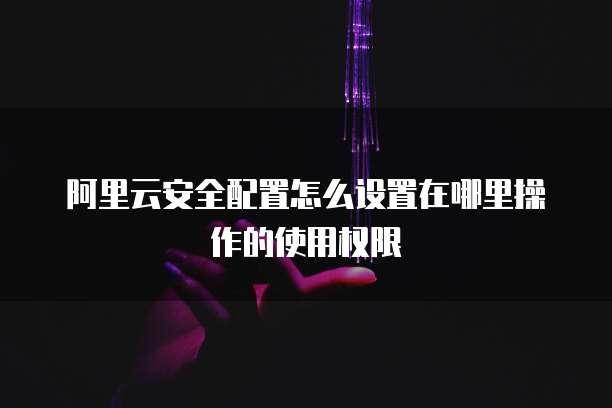 阿里云安全配置怎么设置在哪里操作的使用权限