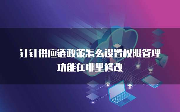 钉钉供应链政策怎么设置权限管理功能在哪里修改
