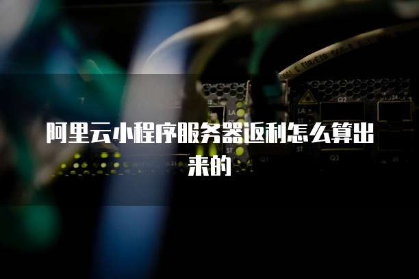阿里云小程序服务器返利怎么算出来的