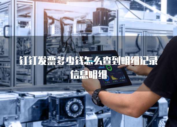 钉钉发票多少钱怎么查到明细记录信息明细