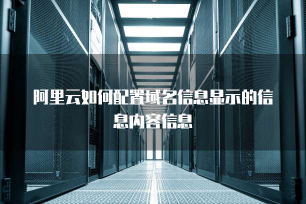 阿里云如何配置域名信息显示的信息内容信息