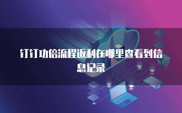 钉钉功倍流程返利在哪里查看到信息记录
