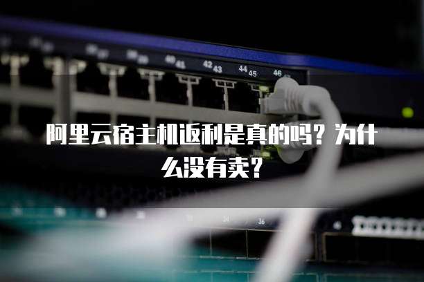 阿里云宿主机返利是真的吗?为什么没有卖?