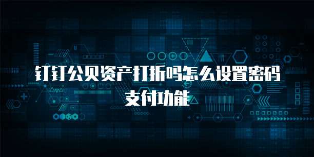 钉钉公贝资产打折吗怎么设置密码支付功能
