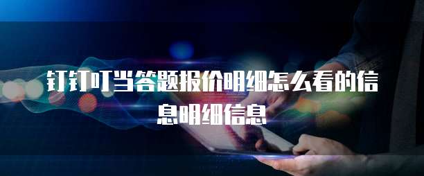 钉钉叮当答题报价明细怎么看的信息明细信息
