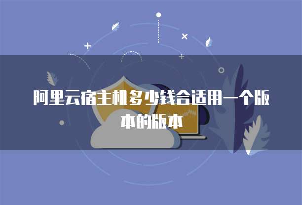 阿里云宿主机多少钱合适用一个版本的版本
