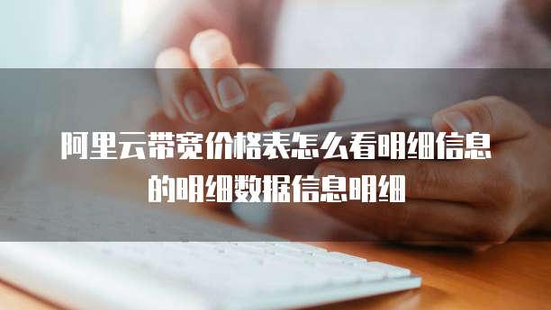 阿里云带宽价格表怎么看明细信息的明细数据信息明细