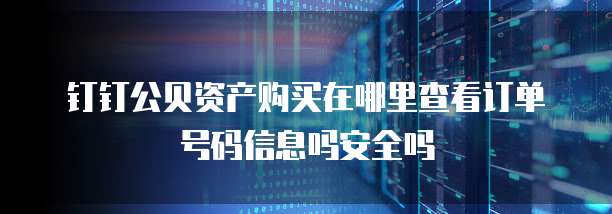 钉钉公贝资产购买在哪里查看订单号码信息吗安全吗