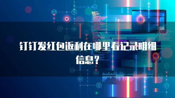钉钉发红包返利在哪里看记录明细信息?