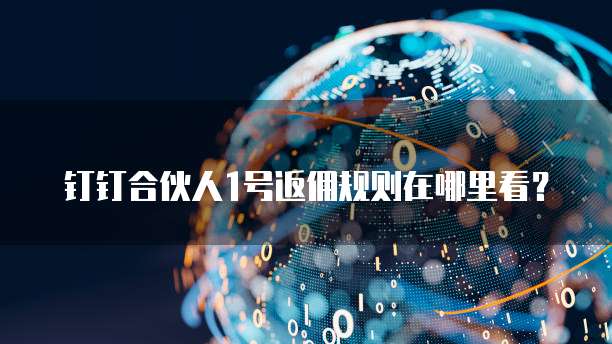 钉钉合伙人1号返佣规则在哪里看?