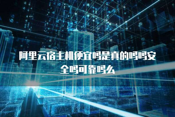 阿里云宿主机便宜吗是真的吗吗安全吗可靠吗么
