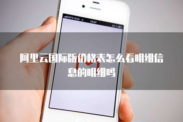阿里云国际版价格表怎么看明细信息的明细吗