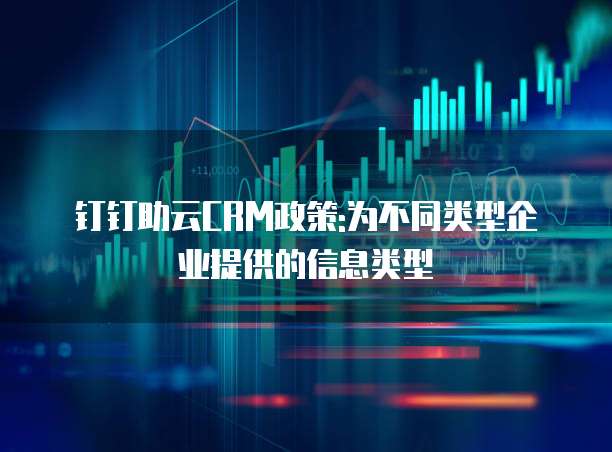 钉钉助云CRM政策:为不同类型企业提供的信息类型