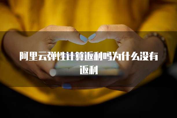 阿里云弹性计算返利吗为什么没有返利
