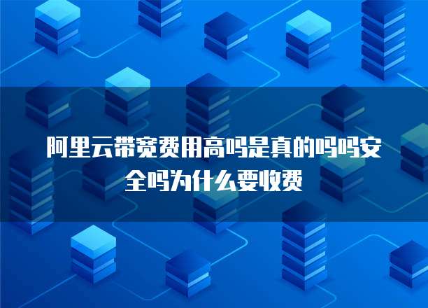 阿里云带宽费用高吗是真的吗吗安全吗为什么要收费