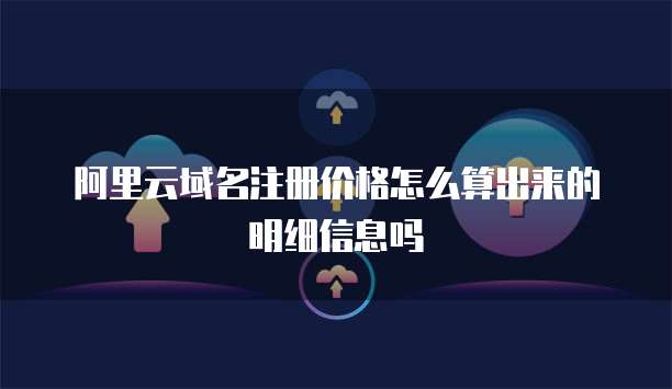 阿里云域名注册价格怎么算出来的明细信息吗
