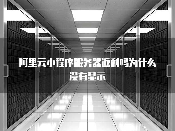 阿里云小程序服务器返利吗为什么没有显示