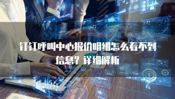 钉钉呼叫中心报价明细怎么看不到信息?详细解析