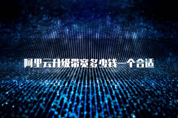 阿里云升级带宽多少钱一个合适