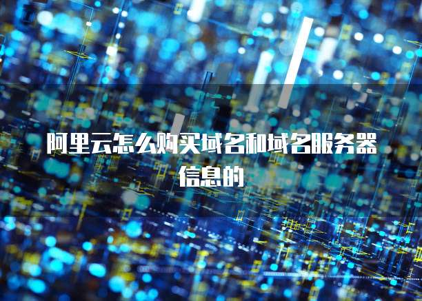 阿里云怎么购买域名和域名服务器信息的