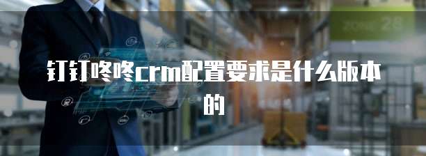 钉钉咚咚crm配置要求是什么版本的