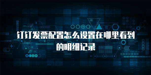 钉钉发票配置怎么设置在哪里看到的明细记录