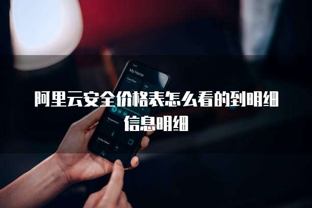 阿里云安全价格表怎么看的到明细信息明细
